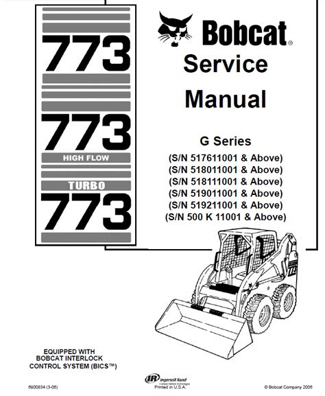 bobcat skid steer 773 service manual|bobcat 773 years made.